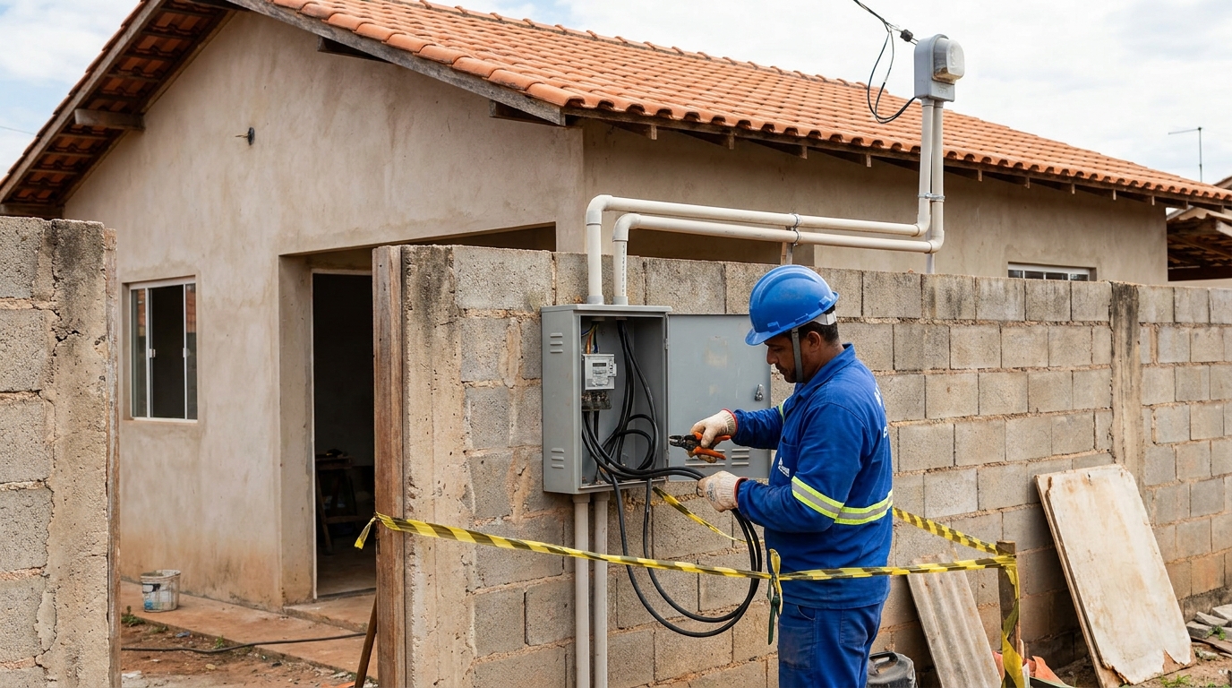 Eletricista instalando padrao de energia em Juiz de Fora‑MG